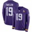 Mens Minnesota Vikings #19 Adam Thielen Purple Team Color Mens Stitched NFL Limited Therma Long Sleeve Jersey