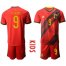 Belgium #9 R.Lukaku Red Home Kid Soccer Country Jersey