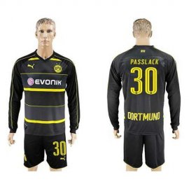 Dortmund #30 Passlack Away Long Sleeves Soccer Club Jersey
