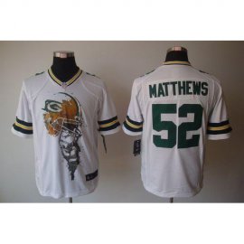 Nike Green Bay Packers #52 Clay Matthews White Mens Stitched NFL Helmet Tri-Blend Limited Jersey