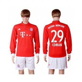 Bayern Munchen #29 Coman Home Long Sleeves Soccer Club Jersey