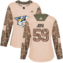 Adidas Nashville Predators #59 Roman Josi Camo Authentic 2017 Veterans Day Womens Stitched NHL Jersey