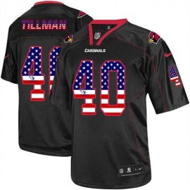 Nike Arizona Cardinals #40 Pat Tillman Black Mens Stitched NFL Elite USA Flag Fashion Jersey