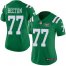 Nike New York Jets #77 Mekhi Becton Green Womens Stitched NFL Limited Rush Jersey