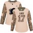Adidas Calgary Flames #17 Milan Lucic Camo Authentic 2017 Veterans Day Womens Stitched NHL Jersey