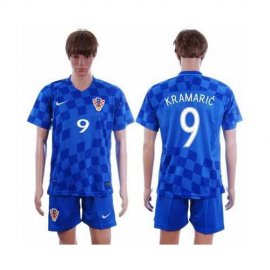 Croatia #9 Kramaric Away Soccer Country Jersey