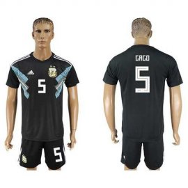 Argentina #5 Gago Away Soccer Country Jersey