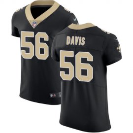 Nike New Orleans Saints #56 DeMario Davis Black Team Color Mens Stitched NFL Vapor Untouchable Elite Jersey