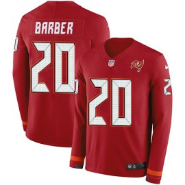 Nike Tampa Bay Buccaneers #20 Ronde Barber Red Team Color Mens Stitched NFL Limited Therma Long Sleeve Jersey