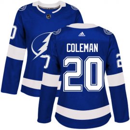 Adidas Tampa Bay Lightning #20 Blake Coleman Blue Home Authentic Womens Stitched NHL Jersey