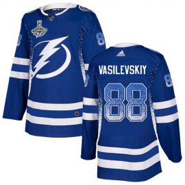 Adidas Tampa Bay Lightning #88 Andrei Vasilevskiy Blue Home Authentic Drift Fashion 2020 Stanley Cup Champions Stitched NHL Jersey