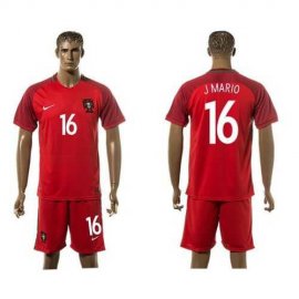 Portugal #16 Jmario Home Soccer Country Jersey