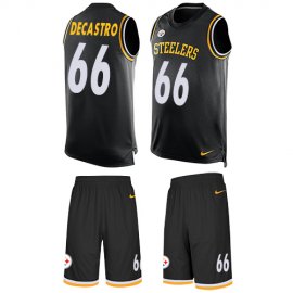 Nike Pittsburgh Steelers #66 David DeCastro Black Team Color Mens Stitched NFL Limited Tank Top Suit Jersey