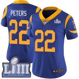 Nike Los Angeles Rams #22 Marcus Peters Royal Blue Alternate Super Bowl LIII Bound Womens Stitched NFL Vapor Untouchable Limited Jersey