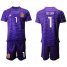 Spain #1 De Gea Purple Goalkeeper Soccer Country Jersey