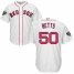 Boston Red Sox #50 Mookie Betts White Cool Base 2018 World Series Stitched Youth MLB Jersey