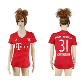 Womens Bayern Munchen #31 Schweinsteiger Home Soccer Club Jersey