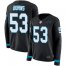 Nike Carolina Panthers #53 Brian Burns Black Team Color Womens Stitched NFL Limited Therma Long Sleeve Jersey