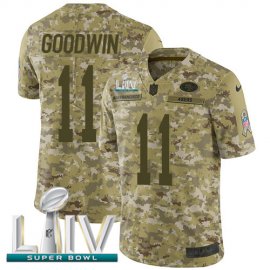 Nike San Francisco 49ers #11 Marquise Goodwin Camo Super Bowl LIV 2020 Mens Stitched NFL Limited 2018 Salute To Service Jersey