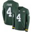 Nike Green Bay Packers #4 Brett Favre Green Team Color Mens Stitched NFL Limited Therma Long Sleeve Jersey