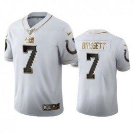 Indianapolis Colts #7 Jacoby Brissett Mens Nike White Golden Edition Vapor Limited NFL 100 Jersey