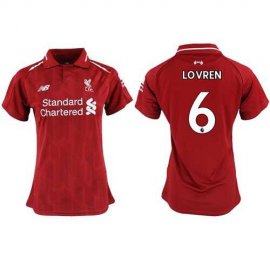 Womens Liverpool #6 Lovren Red Home Soccer Club Jersey