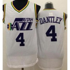 Utah Jazz #4 Adrian Dantley White Throwback Stitched NBA Jersey