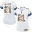 Nike Dallas Cowboys #21 Ezekiel Elliott White Womens Stitched NFL Elite Gold Jersey
