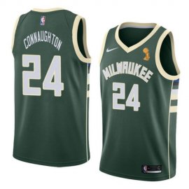 Nike Milwaukee Bucks #24 Pat Connaughton Youth 2021 NBA Finals Champions Swingman Icon Edition Jersey Green Youth