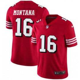 Nike San Francisco 49ers #16 Joe Montana Red Team Color Mens Stitched NFL Vapor Untouchable Limited II Jersey