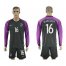France #16 Mandanda Black Goalkeeper Long Sleeves Soccer Country Jersey