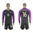 France #16 Mandanda Black Goalkeeper Long Sleeves Soccer Country Jersey