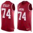 Nike San Francisco 49ers #74 Joe Staley Red Team Color Mens Stitched NFL Limited Tank Top Jersey