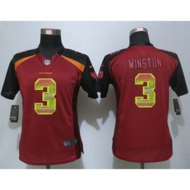 Nike Tampa Bay Buccaneers #3 Jameis Winston Red Team Color Womens Stitched NFL Elite Strobe Jersey