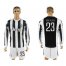Juventus #23 Dani Alves Home Long Sleeves Soccer Club Jersey