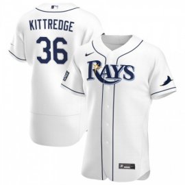 Tampa Bay Rays #36 Andrew Kittredge Mens Nike White Home 2020 World Series Bound Authentic Player MLB Jersey