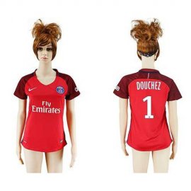 Womens Paris Saint-Germain #1 Douchez Away Soccer Club Jersey