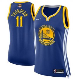 Nike Golden State Warriors #11 Klay Thompson Blue Womens 2022 NBA Finals Swingman Icon Edition Jersey Womens