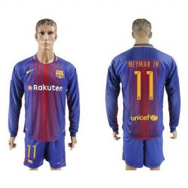 Barcelona #11 Neymar Jr Home Long Sleeves Soccer Club Jersey