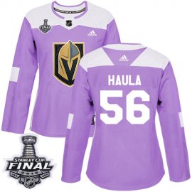 Adidas Vegas Golden Knights #56 Erik Haula Purple Authentic Fights Cancer 2018 Stanley Cup Final Womens Stitched NHL Jersey
