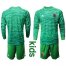 Mexico Blank Green Goalkeeper Long Sleeves Kid Soccer Country Jersey