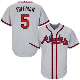 Atlanta Braves #5 Freddie Freeman Grey Cool Base Stitched Youth MLB Jersey
