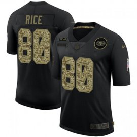 San Francisco 49ers #80 Jerry Rice Mens Nike 2020 Salute To Service Camo Limited NFL Jersey Black