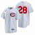 Reds 28 Austin Romine White Nike 2022 Field of Dreams Cool Base Jersey