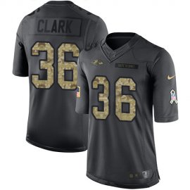 Nike Baltimore Ravens #36 Chuck Clark Black Mens Stitched NFL Limited 2016 Salute to Service Jersey