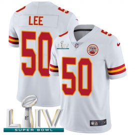 Nike Kansas City Chiefs #50 Darron Lee White Super Bowl LIV 2020 Mens Stitched NFL Vapor Untouchable Limited Jersey