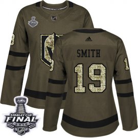 Adidas Vegas Golden Knights #19 Reilly Smith Green Salute to Service 2018 Stanley Cup Final Womens Stitched NHL Jersey