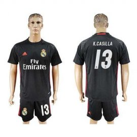 Real Madrid #13 K.Casilla Black Goalkeeper Soccer Club Jersey