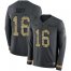 Nike Los Angeles Rams #16 Jared Goff Anthracite Salute to Service Mens Stitched NFL Limited Therma Long Sleeve Jersey
