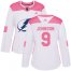 Adidas Tampa Bay Lightning #9 Tyler Johnson White/Pink Authentic Fashion Womens Stitched NHL Jersey